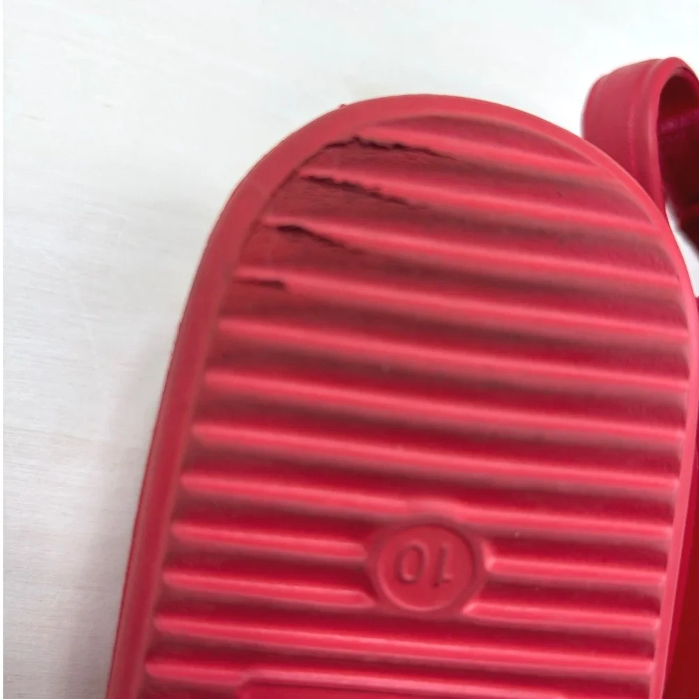 Cat & Jack Toddler Boys Red Crab Slide Sandals Water Shoes Size 10 Hook Loop